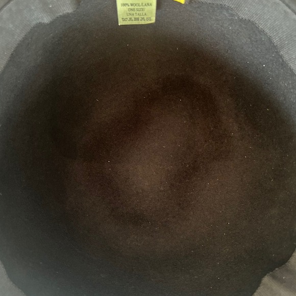 Scala Pronto 100% Wool Floppy Black Hat Cord Trim One Sz Boho Casual Winter Fall - Picture 6 of 7